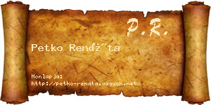 Petko Renáta névjegykártya